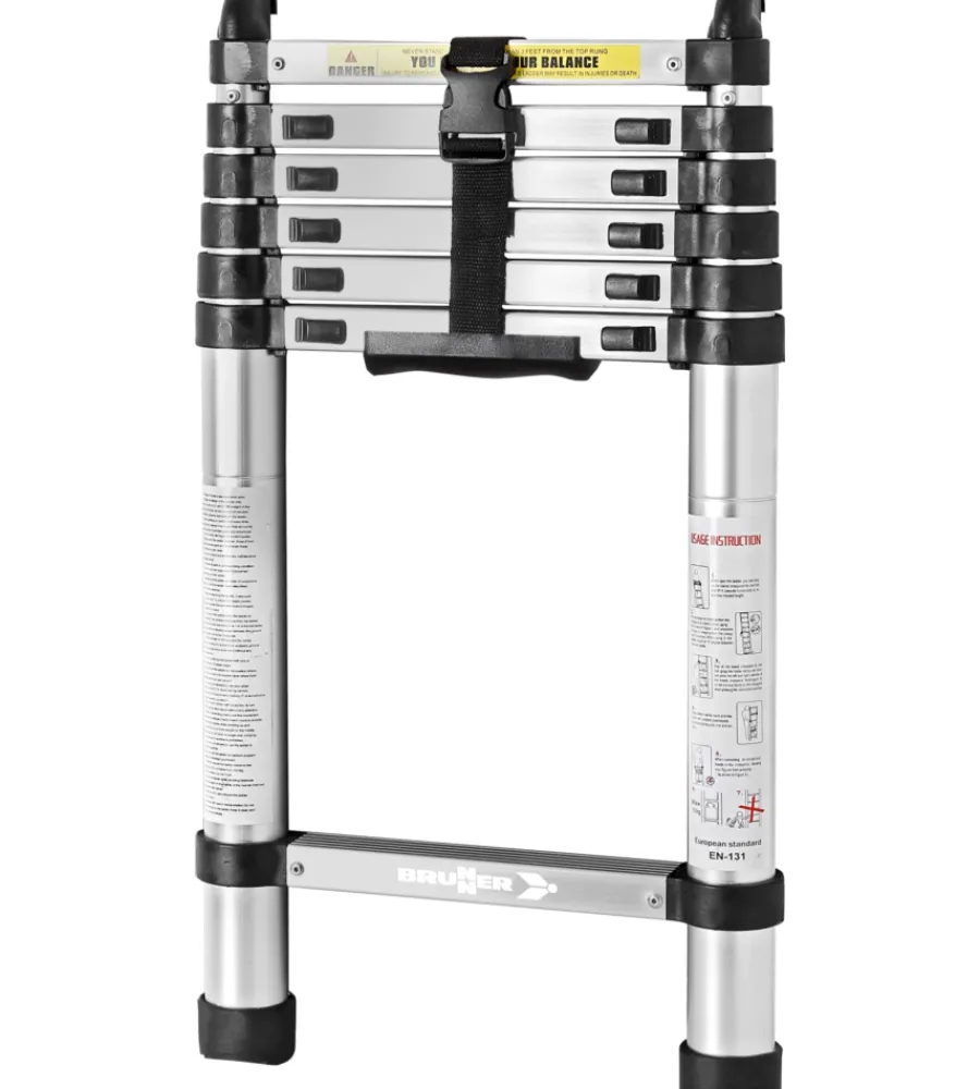 Campeggio-Brunner Scala telescopica "laddy alcove" in alluminio con 2 ganci di fissaggio, 210x36x6 cm