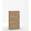 Scarpiere-BellaHome Scarpiera 3 ante a doppia ribalta quercia 67x28x119 cm