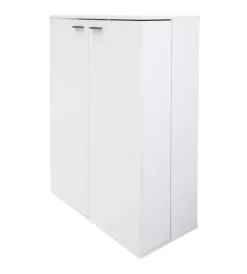 BellaHome Scarpiere|Scarpiera 2 ante con ante salvaspazio bianco 100x33,8x110 cm