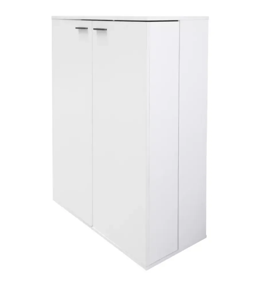BellaHome Scarpiere|Scarpiera 2 ante con ante salvaspazio bianco 100x33,8x110 cm