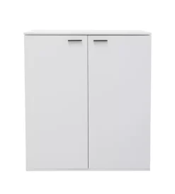 BellaHome Scarpiere|Scarpiera 2 ante con ante salvaspazio bianco 100x33,8x110 cm