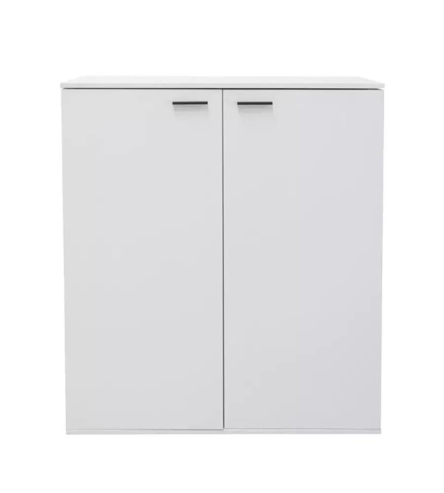 BellaHome Scarpiere|Scarpiera 2 ante con ante salvaspazio bianco 100x33,8x110 cm