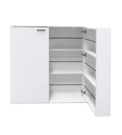 BellaHome Scarpiere|Scarpiera 2 ante con ante salvaspazio bianco 100x33,8x110 cm