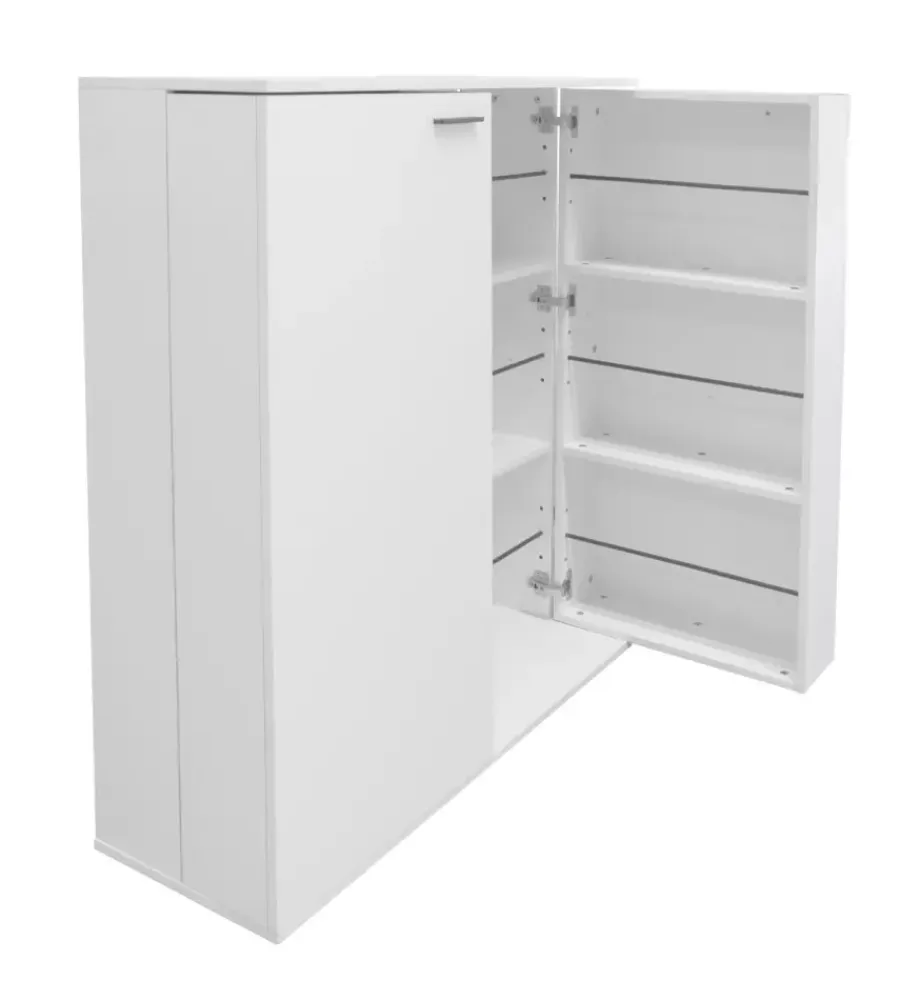 BellaHome Scarpiere|Scarpiera 2 ante con ante salvaspazio bianco 100x33,8x110 cm