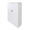 Scarpiere-BellaHome Scarpiera 2 ante con ante salvaspazio bianco 80x33,4x180 cm
