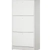 Discount Scarpiera bianca con 3 ante, 62x121x29 cm Scarpiere