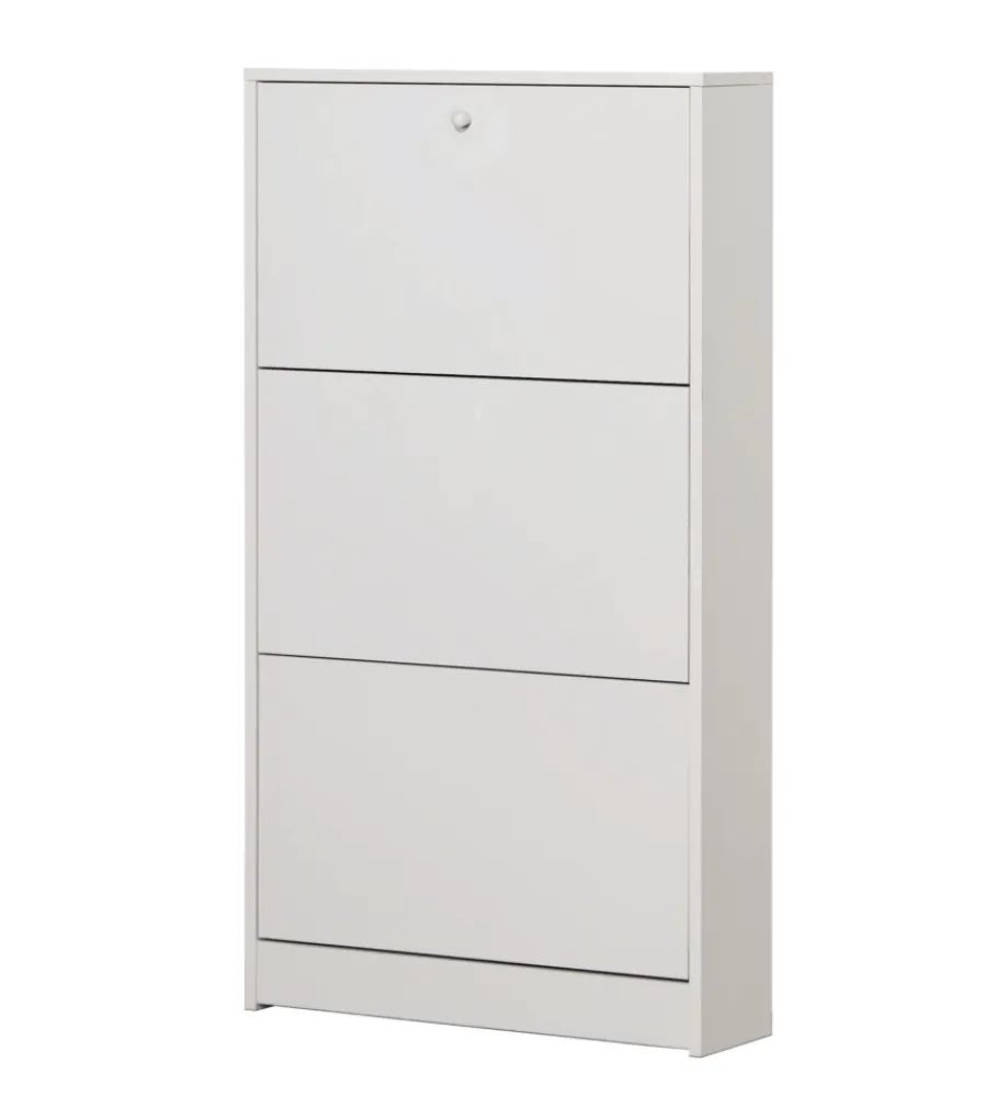 Scarpiere-Sarmog Scarpiera bianca con 3 ante, 62x114x18 cm