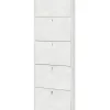 Sarmog Scarpiere|Scarpiera bianca con 5 ante, 63x18x190 cm