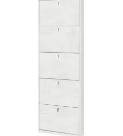 Sarmog Scarpiere|Scarpiera bianca con 5 ante, 63x18x190 cm