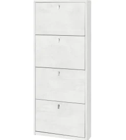 Sarmog Scarpiere|Scarpiera bianca con 4 ante, 63x18x154 cm