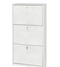 Scarpiere-Sarmog Scarpiera bianca con 3 ante, 63x18x117 cm