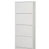 Sarmog Scarpiere|Scarpiera bianca con 4 ante, 62x148x18 cm