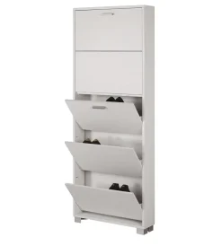Sale Scarpiera bianco fiammato con 5 ante, 70x190x18 cm Scarpiere