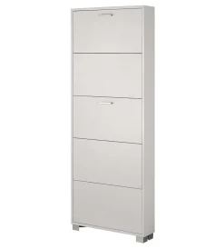 Sale Scarpiera bianco fiammato con 5 ante, 70x190x18 cm Scarpiere