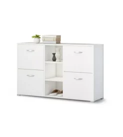 Online Scarpiera da ingresso "venere" con 4 ante colore bianco, 125x35x75 cm Scarpiere