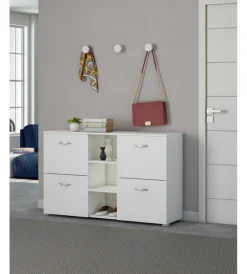 Online Scarpiera da ingresso "venere" con 4 ante colore bianco, 125x35x75 cm Scarpiere