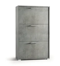 Scarpiere- Scarpiera grigia con 3 ante, 67x28x112 cm