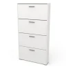 Scarpiere|Scarpiera "izzy" bianca con 4 ante, 80,8x17,8x151,7 cm