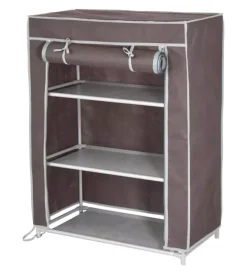 Outlet Scarpiera marrone con 3 ripiani, 61x30x80 cm Scarpiere