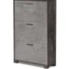 Clearance Scarpiera nera e grigia con 3 ante, 70x118x29 cm Scarpiere