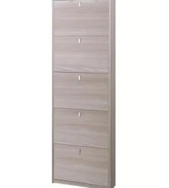 Clearance Scarpiera olmo con 5 ante, 63x18x190 cm Scarpiere