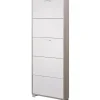 Scarpiere-Sarmog Scarpiera olmo e bianco fiammato con 5 ante, 70x190x18 cm