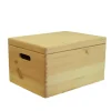 Scatola multiuso con coperchio "wood box" in legno marrone chiaro, 60x40x23 cm Complementi In Legno