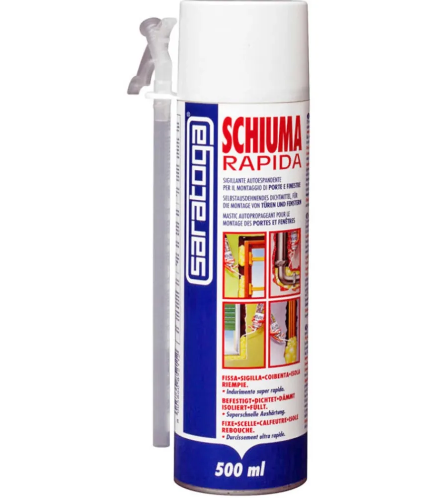Siliconi E Sigillanti-Saratoga Schiuma poliuretanica rapida mini bombola, 500 ml