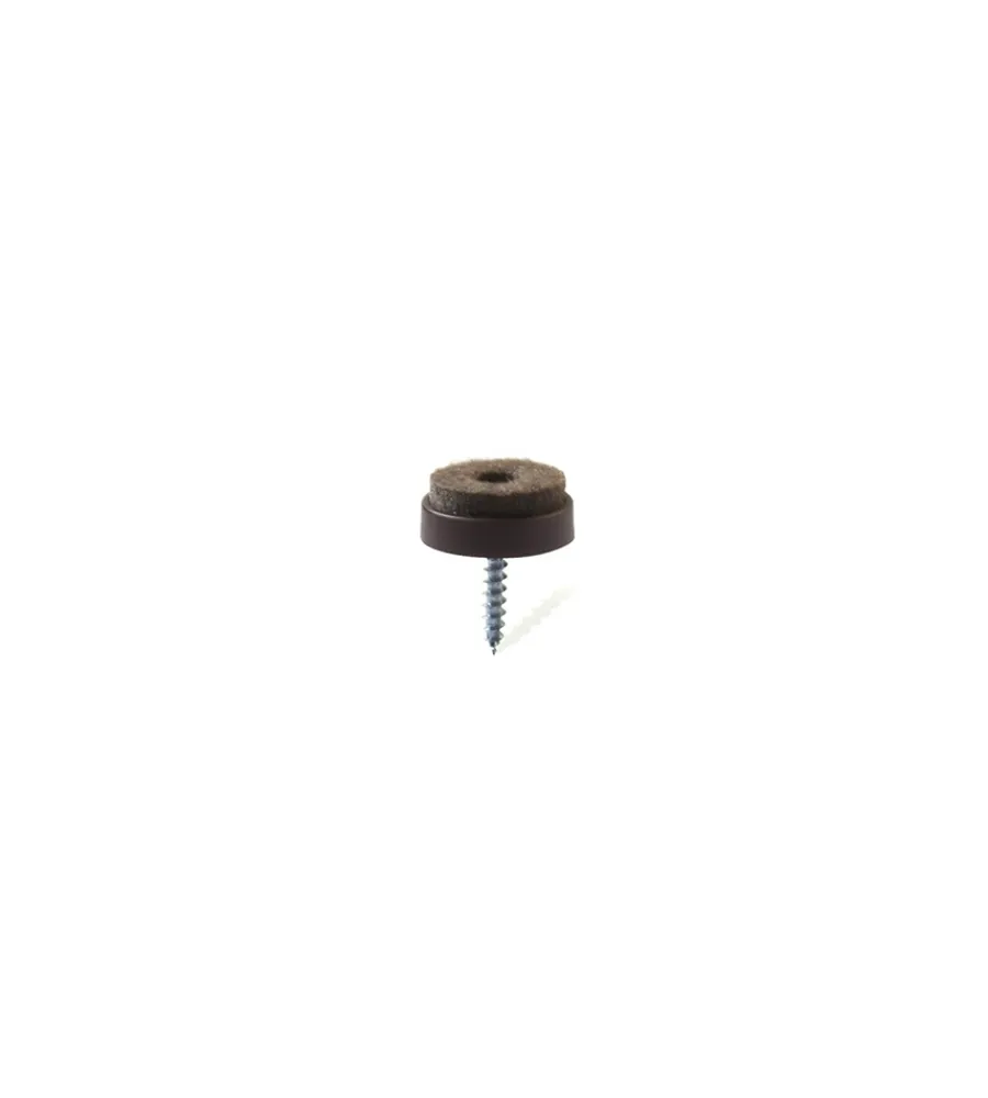 Accessori- Scivoli in feltro tondi con vite ø 20 mm. - marrone - 8 pz.