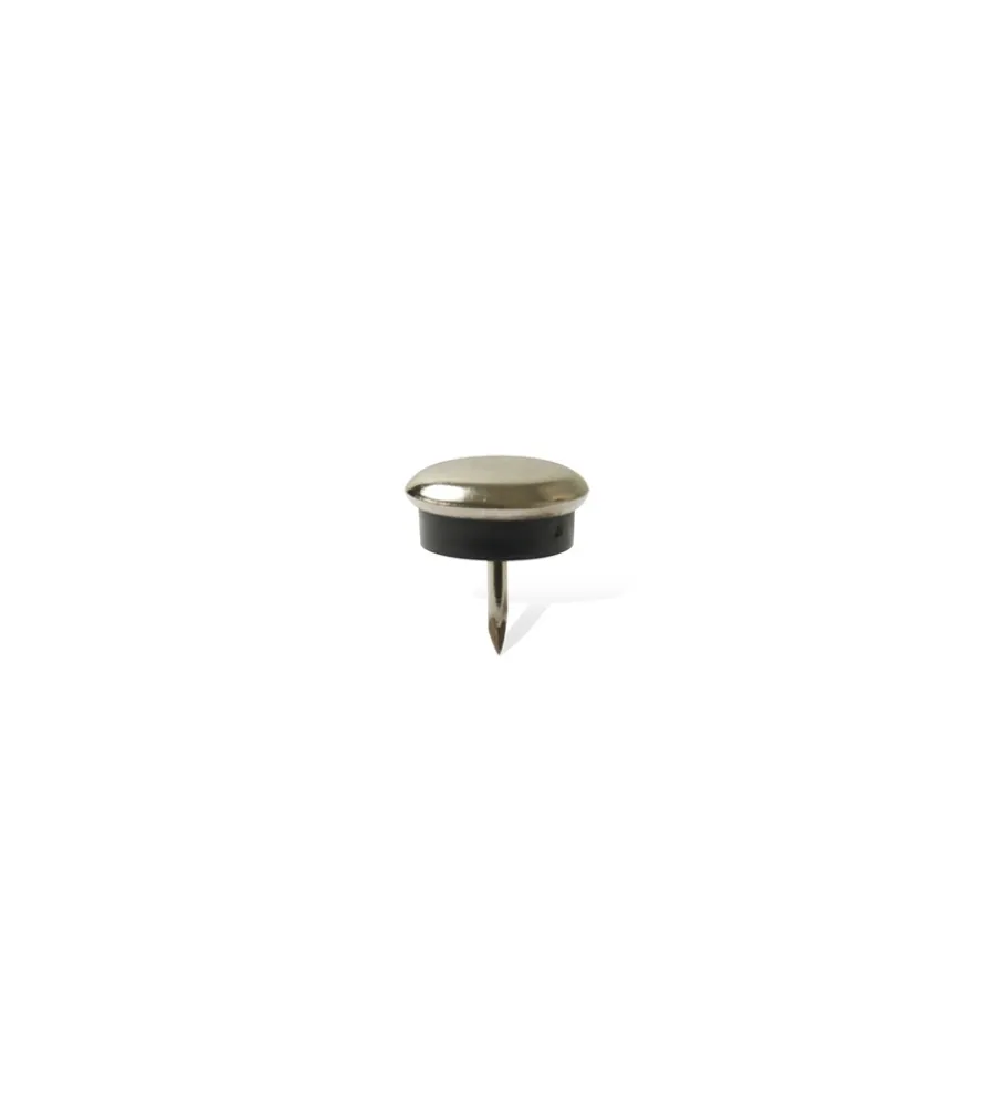Accessori- Scivoli in metallo tondi con gomma e chiodo ø 25 mm. - 8 pz.