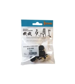 Accessori- Scivoli in metallo tondi con gomma e chiodo ø 25 mm. - 8 pz.