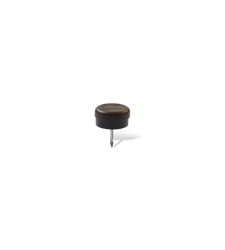 Accessori- Scivoli in plastica e gomma tondi con chiodo ø 30 mm - marrone - 8 pz.