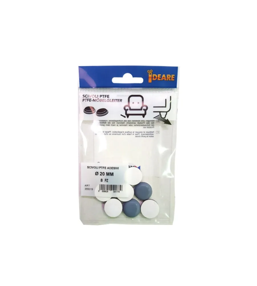 Accessori- Scivoli ptfe adesivi tondi ø 70 mm. - grigio - 2 pz.
