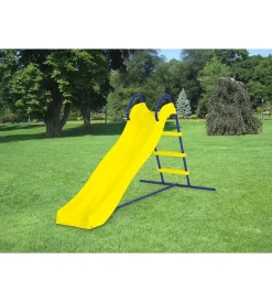 Giochi E Casette Bimbo|Scivolo per bambini da esterno essenza giallo e blu in acciaio e plastica 185x95x105 cm