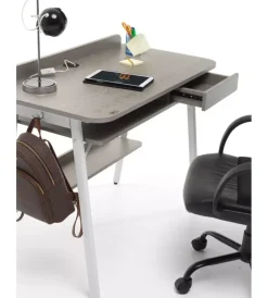 Scrivanie E Cassettiere|Scrivania "compact" grigio, 100x55x82 cm