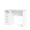 Scrivanie E Cassettiere|Scrivania con 4 cassetti bianca, 110x76x48,5 cm