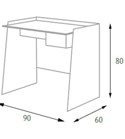 Discount Scrivania con cassetto colore bianco armonia 90x60x80 cm Scrivanie E Cassettiere