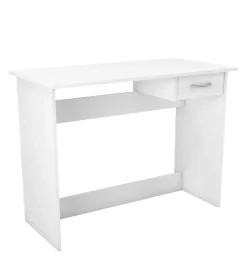 Scrivanie E Cassettiere|Scrivania con cassetto e vano bianco 100x49,2x76,4 cm