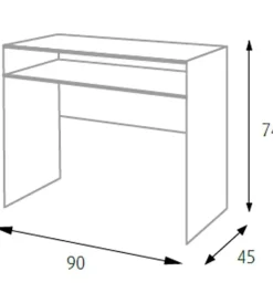 Scrivanie E Cassettiere- Scrivania con piano estraibile colore rovere armonia 90x45x74 cm