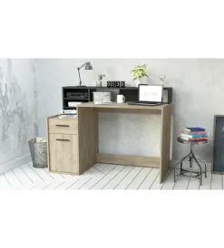 Scrivanie E Cassettiere|Scrivania "delphi" legno e nero, 126,2x59,8x93,5 cm