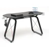 Scrivanie E Cassettiere|Scrivania gaming nera con porta cuffie e bicchiere, 145x65x89cm