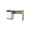 Scrivanie E Cassettiere|Scrivania in mdf effetto quercia con tre cassetti bianchi, 72x48x120 cm