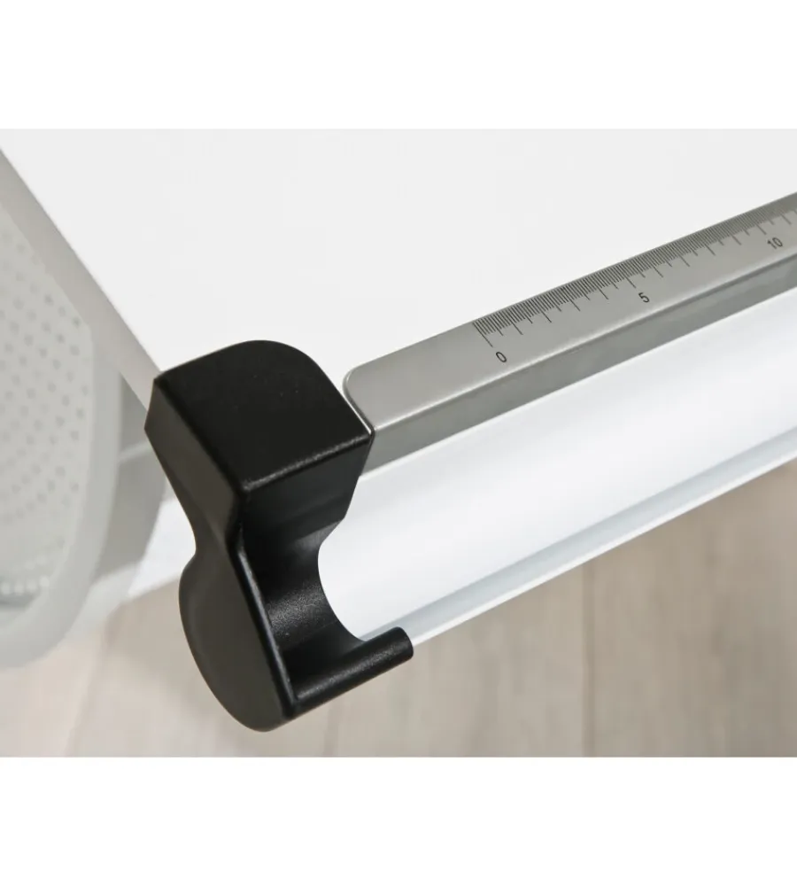 Clearance Scrivania inclinabile con colori intercambiabili, contenitore e gambe in metallo. Scrivanie E Cassettiere