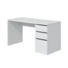 Scrivanie E Cassettiere- Scrivania "stylus" bianco artico 2 cassetti e 1 anta, 74x138x60 cm