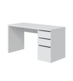Scrivanie E Cassettiere- Scrivania "stylus" bianco artico 2 cassetti e 1 anta, 74x138x60 cm
