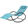 EuroGarden Mobili Da Giardino E Accessori|Sdraio a dondolo da esterno "relaxing" azzurro melange 64x160x81 cm