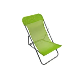 Mobili Da Giardino E Accessori- Sdraio da giardino essenza "beach" in acciaio e textilene verde 45x72x70 cm
