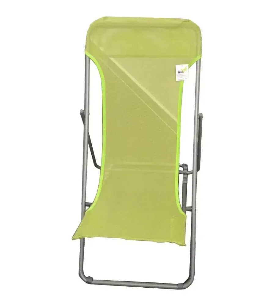 Mobili Da Giardino E Accessori- Sdraio da giardino essenza "beach" in acciaio e textilene verde 45x72x70 cm
