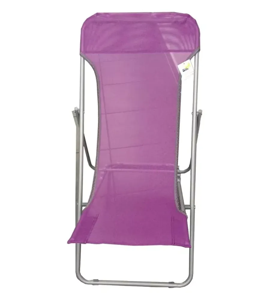 Mobili Da Giardino E Accessori- Sdraio da giardino essenza "beach" in acciaio e textilene viola 45x72x70 cm