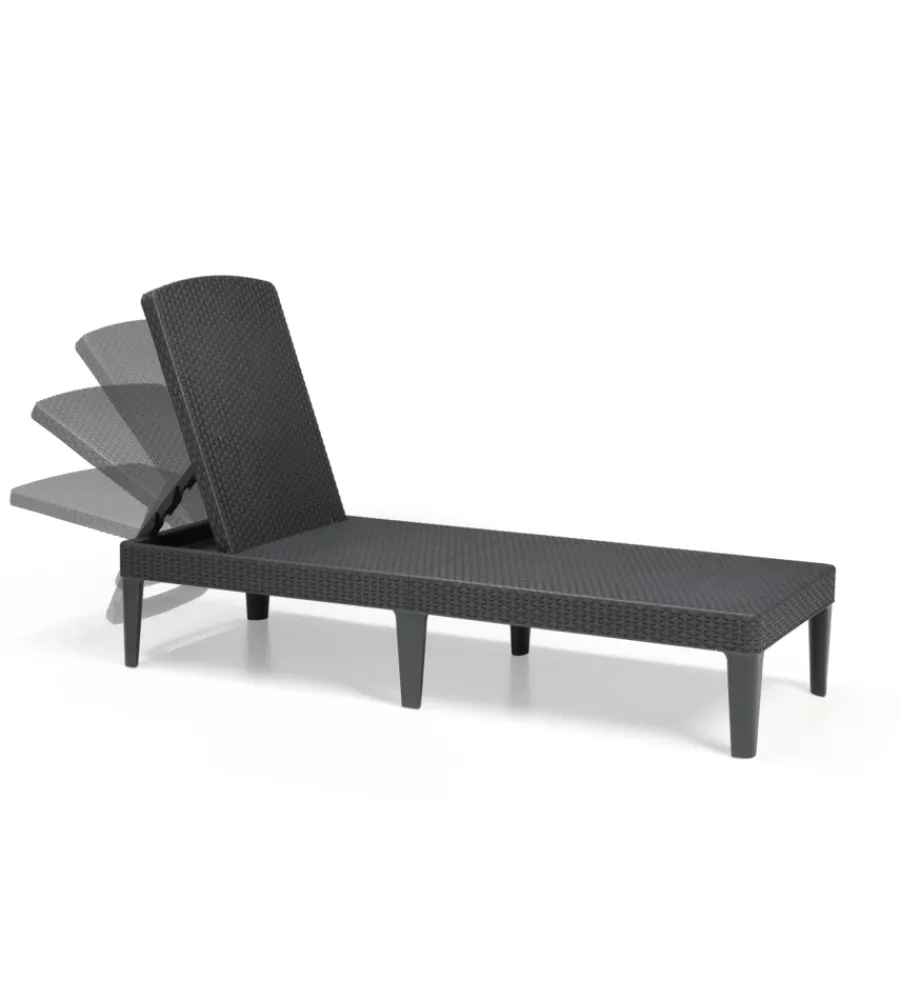 Keter Mobili Da Giardino E Accessori|Sdraio lettino prendisole "jaipur sunlounger" colore grafite, 187,5x58x29 cm -